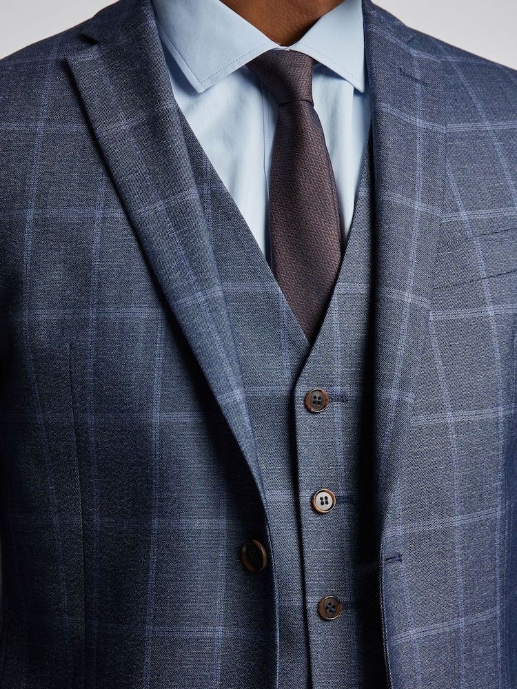 Antique Rogue Blue Windowpane Check Jacket - Image 4 of 6