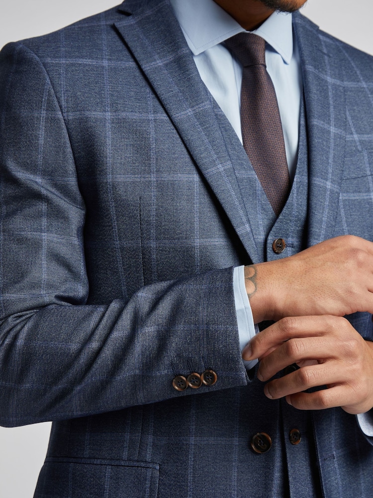 Antique Rogue Blue Windowpane Check Jacket - Image 5 of 6