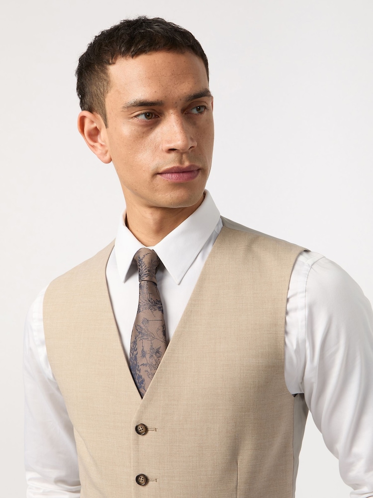 Antique Rogue Gold Plain Slim Waistcoat - Image 2 of 2