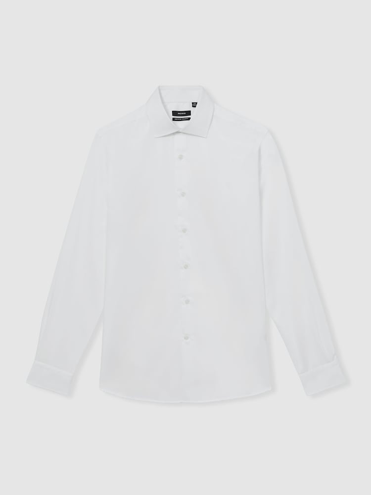 Reiss White Remote Reg Cotton Satin Cutaway Collar Shirt - Image 2 of 6