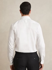 Reiss White Remote Reg Cotton Satin Cutaway Collar Shirt - Image 5 of 6