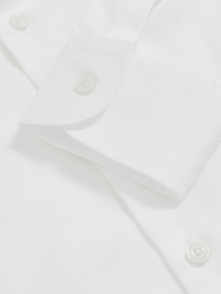 Reiss White Remote Reg Cotton Satin Cutaway Collar Shirt - Image 6 of 6