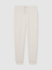 Reiss Off White Premier Drawstring Jersey Joggers - Image 2 of 6
