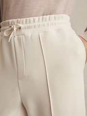 Reiss Off White Premier Drawstring Jersey Joggers - Image 4 of 6