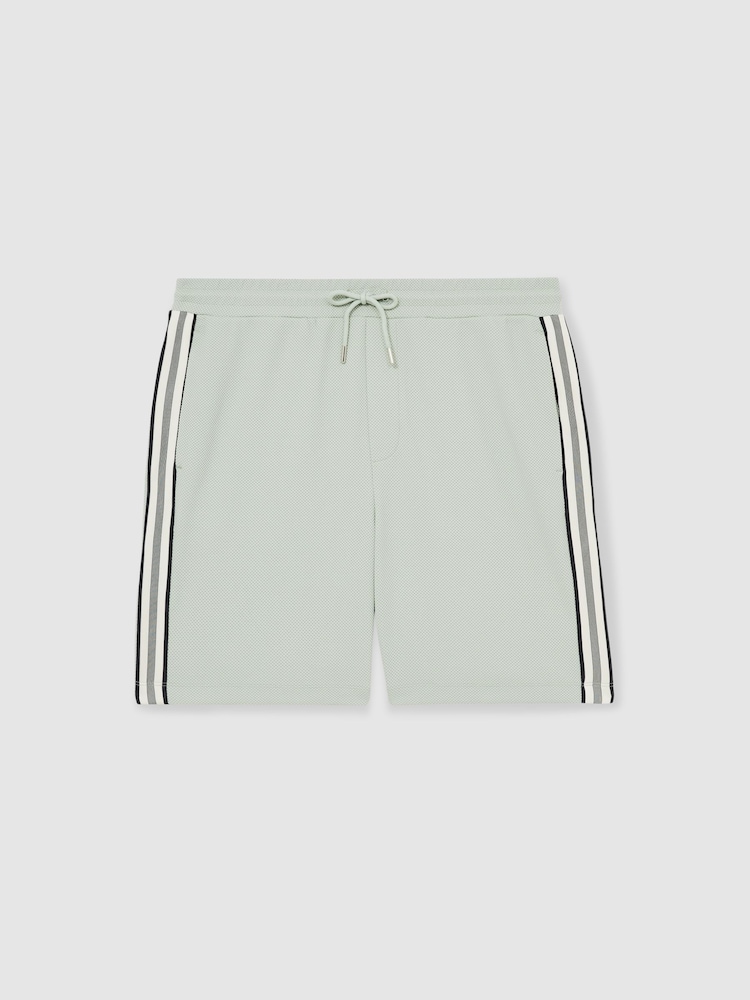 Reiss Sage Green Phoenix Textured Tape Drawstring Shorts - Image 2 of 7