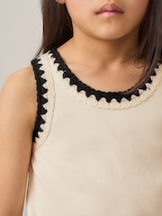 Reiss Ivory Vanessa Cotton Crochet-Trim Vest - Image 3 of 4