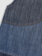 Reiss Blue Wilder 13-14 yrs Patchwork Chambray Midi Dress - Image 4 of 4