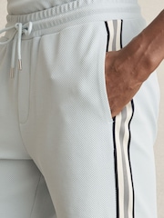 Reiss Ice Blue Phoenix Textured Tape Drawstring Shorts - Image 4 of 6