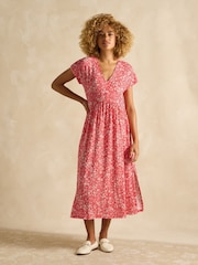 Joules Nia Red V-Neck Dress - Image 1 of 6