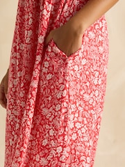 Joules Nia Red V-Neck Dress - Image 5 of 6