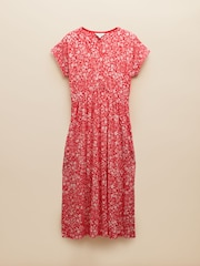Joules Nia Red V-Neck Dress - Image 6 of 6