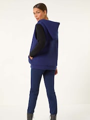 Roman Blue Reversible Hooded Knit Gilet - Image 4 of 6