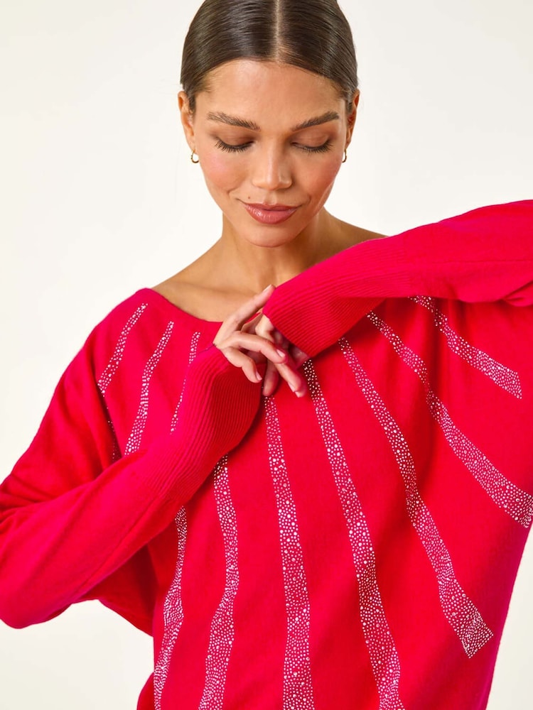 Roman Red Sunray Hotfix Soft Knit Jumper - Image 1 of 5