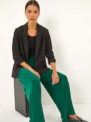 Roman Green Wide Leg Stretch Trousers - Image 1 of 6