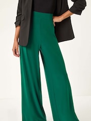 Roman Green Wide Leg Stretch Trousers - Image 5 of 6