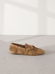 Marrón tostado - Signature Premium Suede Fringe Boat Shoes - Imagen 2 de 6
