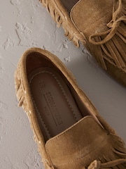 Marrón tostado - Signature Premium Suede Fringe Boat Shoes - Imagen 4 de 6