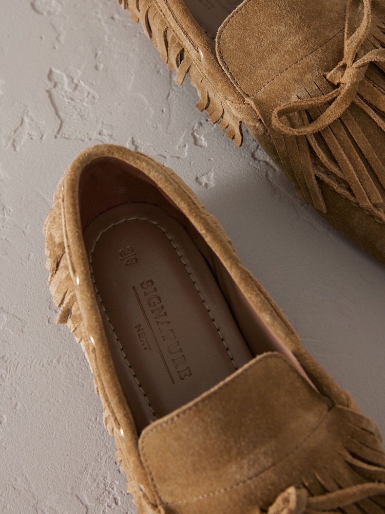Chaussures à Talons Avec Franges En Daim Beige - Taille UK 6 (Pointure 39 FR) - Occasion