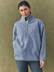 Jauhe Pale Sininen - Teddy Teddykangas Cozy Longline Quarter vetoketjullinen fleece - Kuva 1 / 7
