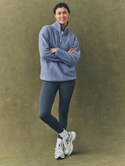 Jauhe Pale Sininen - Teddy Teddykangas Cozy Longline Quarter vetoketjullinen fleece - Kuva 3 / 7