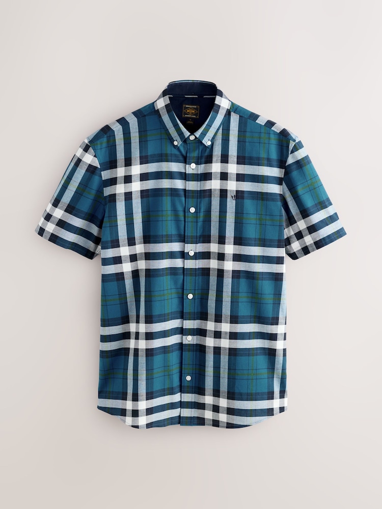 Blue Gingham Check Short Sleeve Shirt - Image 1 of 3