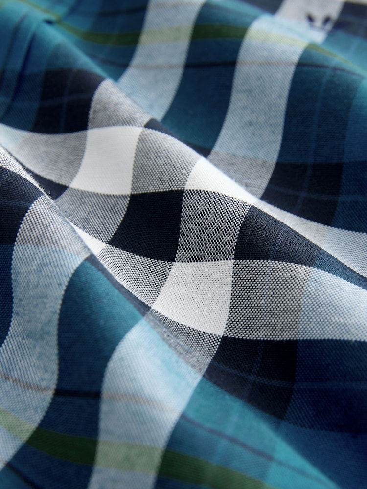 Blue Gingham Check Short Sleeve Shirt - Image 2 of 3