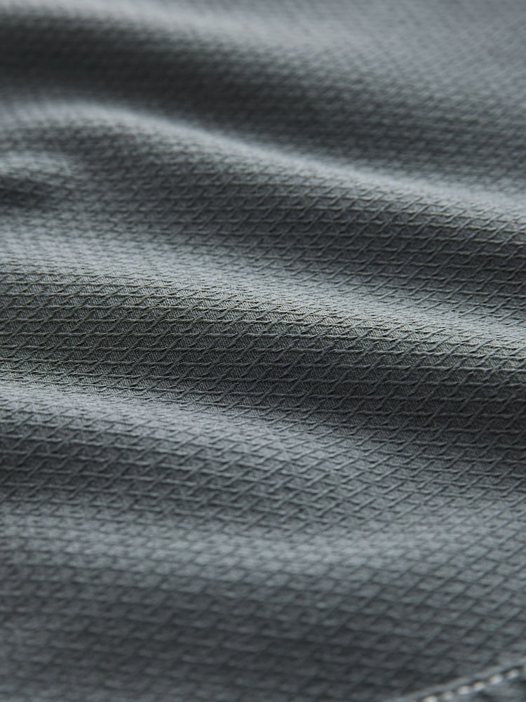 Charcoal Grey Twin Pocket Contrast Stitch Short Sleeve 100% Cotton Shirt - Image 9 of 9