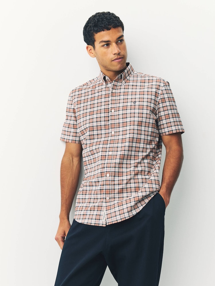 Neutral Gingham Check Short Sleeve Shirt - Image 1 of 3