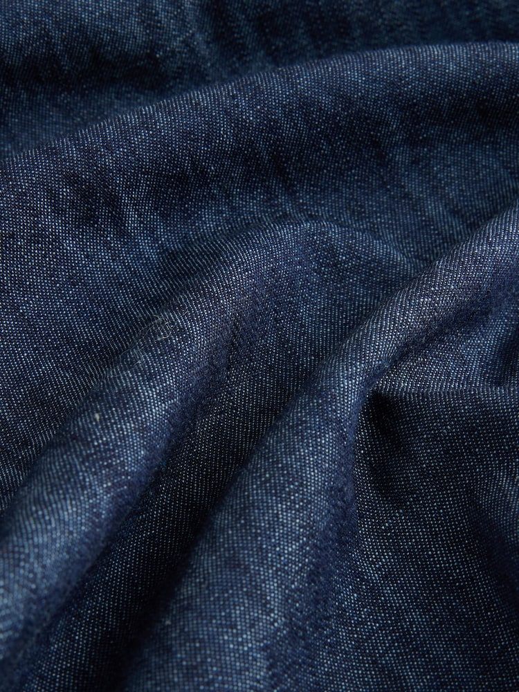 Azul lavado - Camisa de manga corta 100% algodón de denim de chambray - Imagen 9 de 9