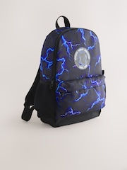 Blue/Black Lightning Print Backpack - Image 1 of 5