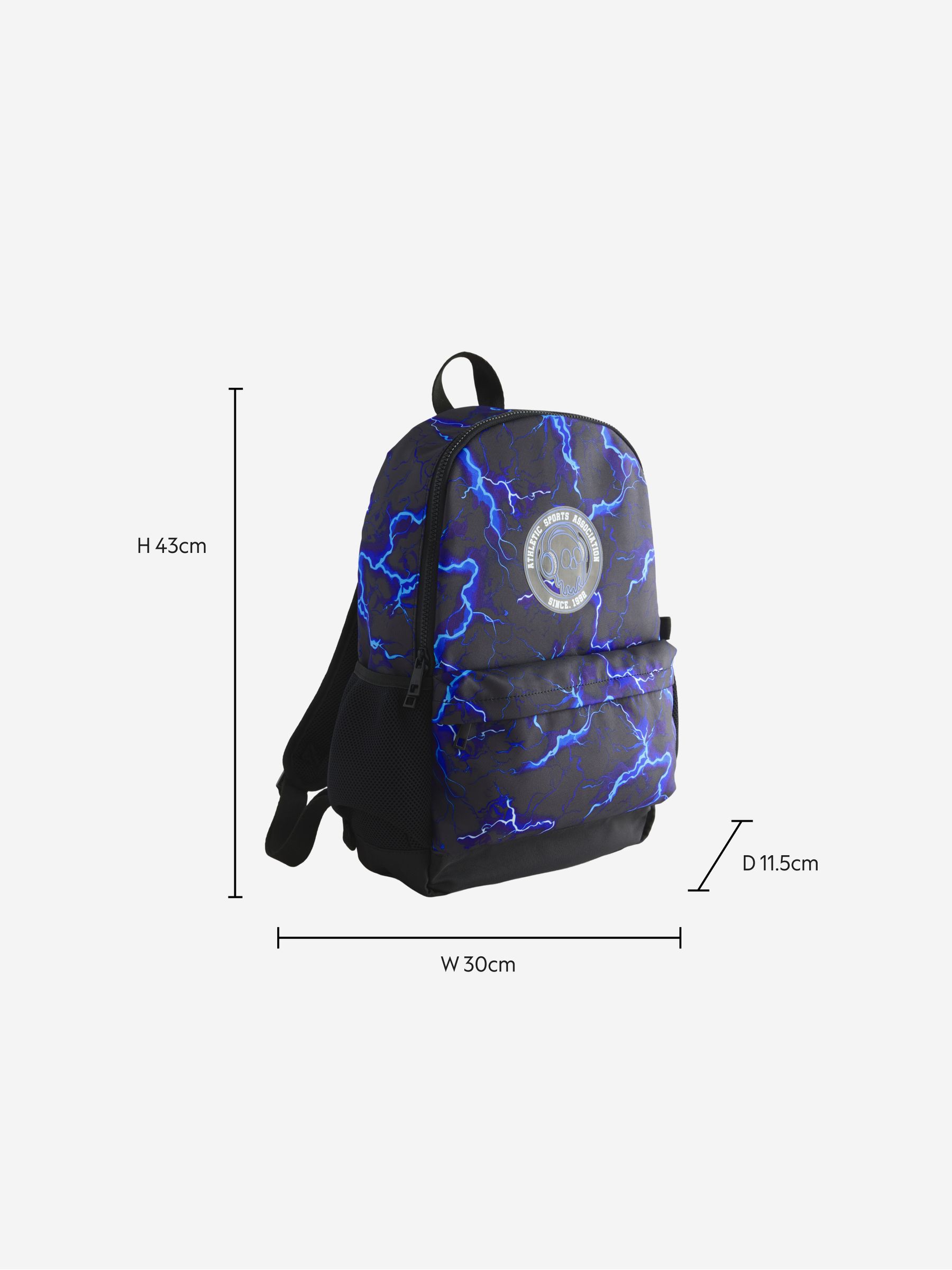Buy Blue/Black Lightning Print Backpack from Next USA