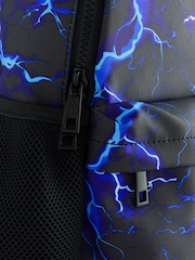 Blue/Black Lightning Print Backpack - Image 3 of 5