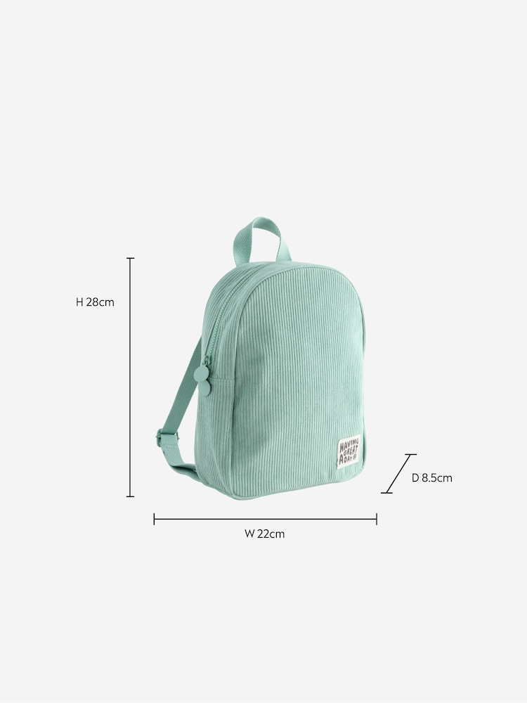 Sage Green Cord Corduroy Backpack - Image 3 of 3