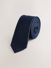 Navy 100% Linen Tie (1-16yrs) - Image 1 of 4