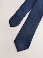 Navy 100% Linen Tie (1-16yrs) - Image 4 of 4