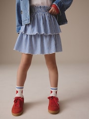 Blue Stripe Tiered Skirt (3-16yrs) - Image 1 of 7