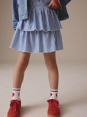 Blue Stripe Tiered Skirt (3-16yrs) - Image 4 of 7