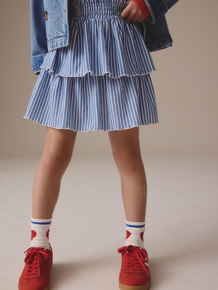 Blue Stripe Tiered Skirt (3-16yrs) - Image 7 of 7