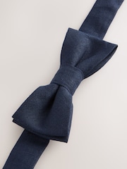 Navy 100% Linen Bow Tie (1-16yrs) - Image 1 of 2