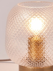 Oliver Bonas Clear Luce Gold and Glass Desk and Table Lantern - Image 3 of 4