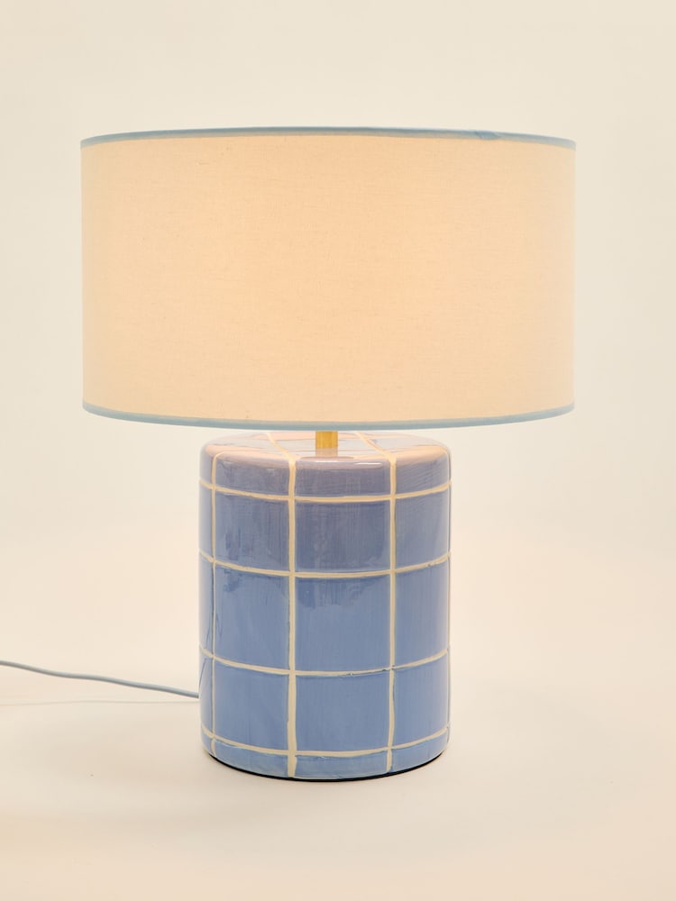 Oliver Bonas Blue Tuile Ceramic Desk & Table Lamp - Image 2 of 5