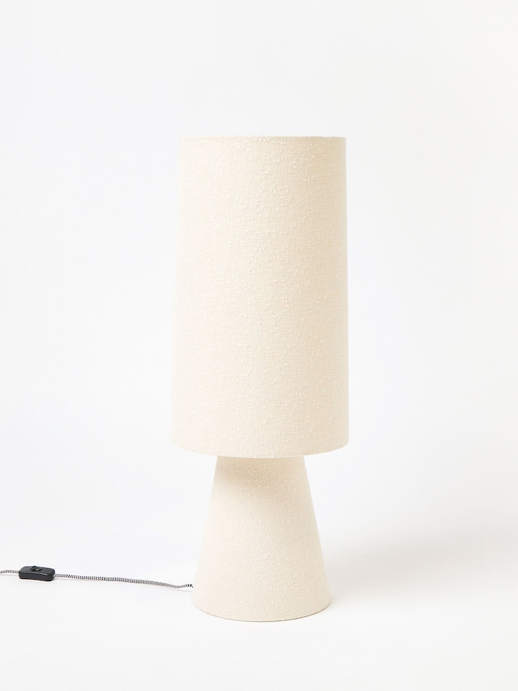 Oliver Bonas Natural Alma Boucle Column Table Lamp - Image 2 of 4 Oliver Bonas Natural Alma Boucle Column Table Lamp - Image 2 of 4