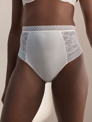 Cream High Waist Ultimate Comfort Premium Lace & Micro Modal Knickers - Image 1 of 5