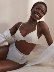 Cream High Waist Ultimate Comfort Premium Lace & Micro Modal Knickers - Image 2 of 5
