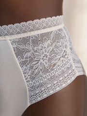 Cream High Waist Ultimate Comfort Premium Lace & Micro Modal Knickers - Image 4 of 5