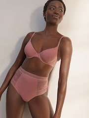 Mauve Purple High Waist Ultimate Comfort Premium Lace & Micro Modal Knickers - Image 2 of 4