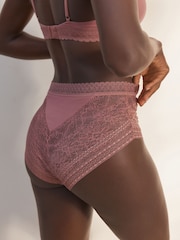 Mauve Purple High Waist Ultimate Comfort Premium Lace & Micro Modal Knickers - Image 3 of 4