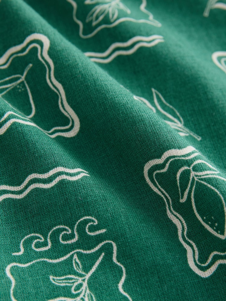 Green Conversational Printed Short Sleeve Shirt - Image 2 of 3
