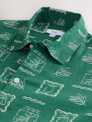 Green Conversational Printed Short Sleeve Shirt - Image 3 of 3
