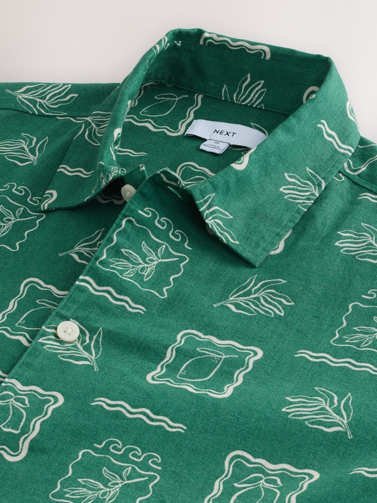 Green Conversational Printed Short Sleeve Shirt - Image 3 of 3